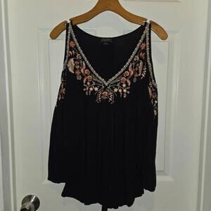 LUCKY BRAND Women's Size L Embroidered Longsleeve Top